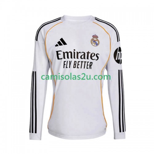 Camisolas de futebol Real Madrid Equipamento Principal 2025/26 Manga Comprida Camisolas de futebol Real Madrid Equipamento Principal 2025/26 Manga Comprida